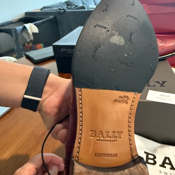 Bally Switzerland Goodyear 10.5 Red Calf Washed Gingo/58 - Picture 7 of 14